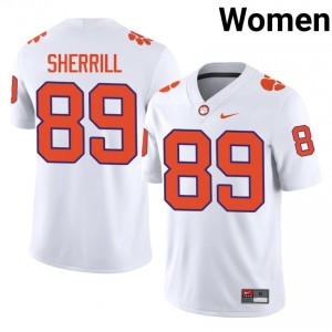 White Grady Sherrill #89 Clemson National Championship Jersey | Women High School Football Moisture Wicking Stitched 39827982