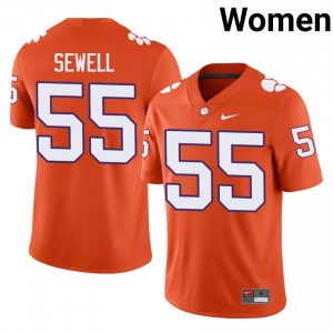 #55 Harris Sewell CFP Champs Orange Jersey | Classic Embroidery Women Player Football Gear 16107426