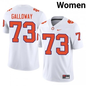 Clemson Hayes Galloway #73 White Jersey | Essential Stitched NCAA Football Women Apparel 71867596