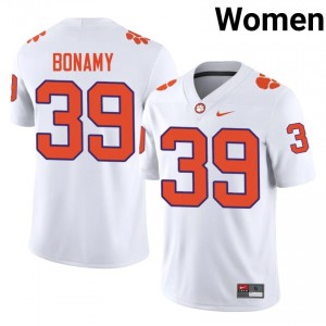 Clemson J.D. Bonamy #39 White Jersey | Pro Cut Stitched NCAA Football Women Apparel 68758331