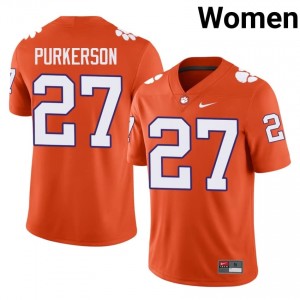 Clemson Jack Purkerson #27 Orange Jersey | Pro Cut Embroidery NCAA Football Women Apparel 31048813