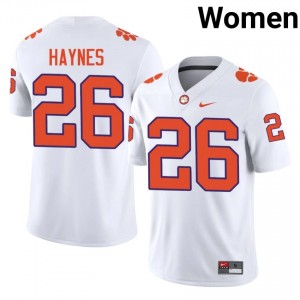 White Jay Haynes #26 Clemson National Championship Jersey | Women High School Football Licensed Stitched 66270434