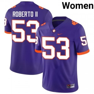 #53 Joseph Roberto II CFP Champs Purple Jersey | Authentic Stitch Women Player Football Gear 57463057