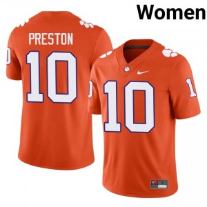 Juju Preston #10 Clemson Tigers Jersey | Pro-Grade Orange College Football Women Embroidery 14576318