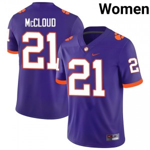 Officially Licensed Kobe McCloud #21 Clemson Tigers Purple Jersey | Women University Football Stitch Fan Gear 17862066