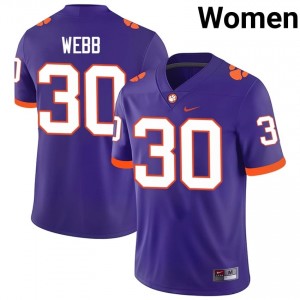 Kylen Webb #30 Clemson Tigers Jersey | Pro-Grade Purple College Football Women Swen 43800700