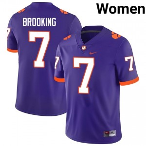Logan Brooking #7 Clemson Tigers Jersey | Iconic Purple College Football Women Stitch 30726312