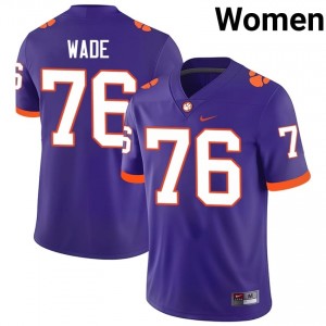 Top-Tier Mason Wade #76 Clemson Tigers Purple Jersey | Women University Football Swen Fan Gear 39812937