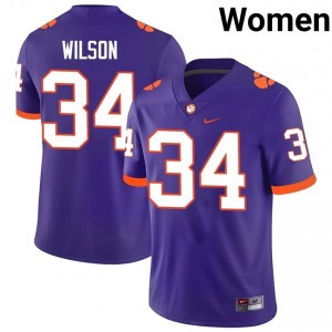 Purple Max Wilson #34 Clemson National Championship Jersey | Women High School Football Fresh Swen 72069101