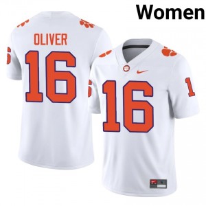 Top-Tier Myles Oliver #16 Clemson Tigers White Jersey | Women University Football Stitched Fan Gear 32263485