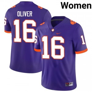 Myles Oliver #16 Clemson Tigers Jersey | Gameday Purple College Football Women Stitch 89172723