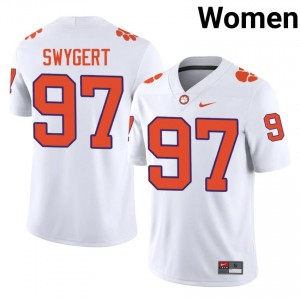Clemson Patrick Swygert #97 White Jersey | Pro Cut Stitched NCAA Football Women Apparel 92787887