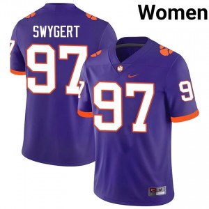 #97 Patrick Swygert CFP Champs Purple Jersey | Classic Swen Women Player Football Gear 79191823