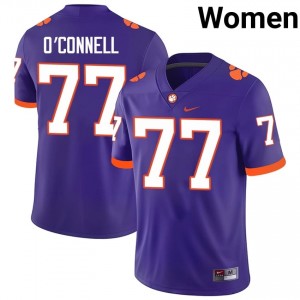 Purple Ronan O'Connell #77 Clemson National Championship Jersey | Women High School Football Moisture Wicking Stitch 82391921