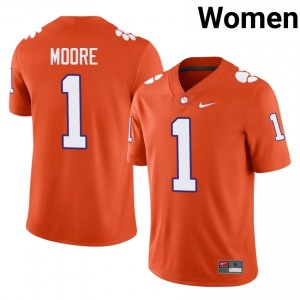 Orange T.J. Moore #1 Clemson National Championship Jersey | Women High School Football Limited Embroidery 78510226