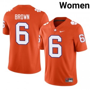 Top-Tier Tyler Brown #6 Clemson Tigers Orange Jersey | Women University Football Embroidery Fan Gear 49984773