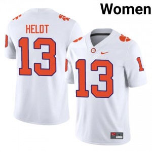 White Will Heldt #13 Clemson National Championship Jersey | Women High School Football Limited Stitched 68053481