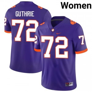 Adam Guthrie #72 Clemson Tigers Jersey | Gameday Purple College Football Women Stitch 17317851