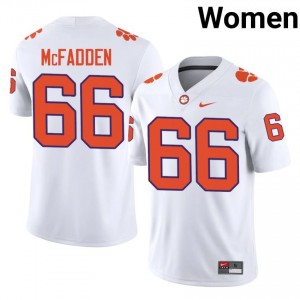 Banks McFadden #66 Clemson Tigers Jersey | Iconic White College Football Women Stitched 59487494