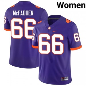 Clemson Banks McFadden #66 Purple Jersey | Essential Swen NCAA Football Women Apparel 17732189