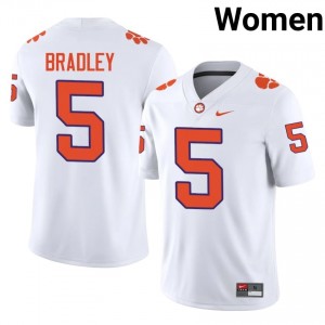 Durable Brock Bradley #5 Clemson Tigers White Jersey | Women University Football Stitched Fan Gear 19940236