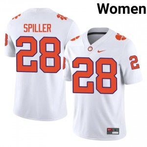 Officially Licensed C.J. Spiller #28 Clemson Tigers White Jersey | Women University Football Stitched Fan Gear 21369400