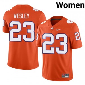 #23 C.J. Wesley CFP Champs Orange Jersey | Alumni Embroidery Women Player Football Gear 65101451
