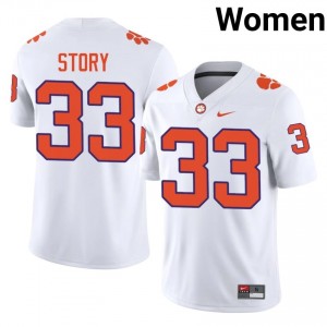 #33 Caden Story CFP Champs White Jersey | Classic Stitched Women Player Football Gear 15594272