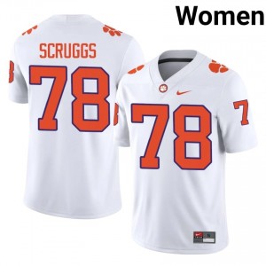 White Carter Scruggs #78 Clemson National Championship Jersey | Women High School Football Moisture Wicking Stitched 60259568