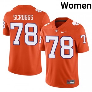 #78 Carter Scruggs CFP Champs Orange Jersey | Classic Embroidery Women Player Football Gear 58968065