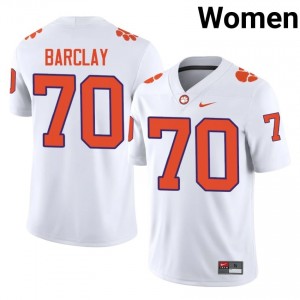 Clemson Chance Barclay #70 White Jersey | Premium Stitched NCAA Football Women Apparel 91330688
