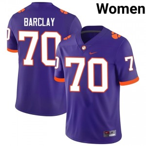 #70 Chance Barclay CFP Champs Purple Jersey | Authentic Stitch Women Player Football Gear 18932295