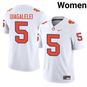 DJ Uiagalelei #5 Clemson Tigers Jersey | Pro-Grade White College Football Women Stitched 97844002