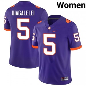 Clemson DJ Uiagalelei #5 Purple Jersey | Genuine Stitch NCAA Football Women Apparel 12109219