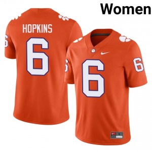 Clemson DeAndre Hopkins #6 Orange Jersey | Genuine Embroidery NCAA Football Women Apparel 35151776
