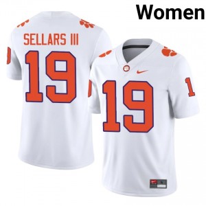 Gordon Sellars III #19 Clemson Tigers Jersey | Pro-Grade White College Football Women Stitched 75594236