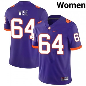 Purple Grant Wise #64 Clemson National Championship Jersey | Women High School Football Fresh Swen 66828708