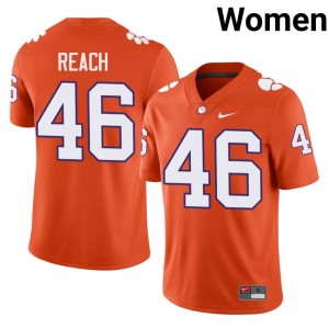 Elite Thread Jackson Reach #46 Clemson Tigers Orange Jersey | Women University Football Embroidery Fan Gear 42296964