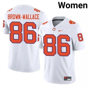 Jaylen Brown-Wallace #86 Clemson Tigers Jersey | Pro-Grade White College Football Women Stitched 26304880
