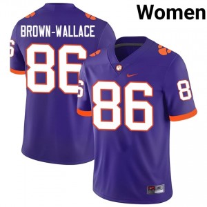 Clemson Jaylen Brown-Wallace #86 Purple Jersey | Genuine Stitch NCAA Football Women Apparel 65137911