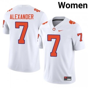 #7 Jeremiah Alexander CFP Champs White Jersey | Classic Stitched Women Player Football Gear 86590876