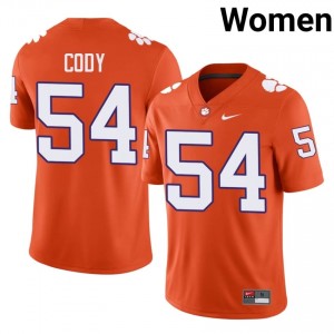 Orange Kam Cody #54 Clemson National Championship Jersey | Women High School Football Fresh Embroidery 66116791