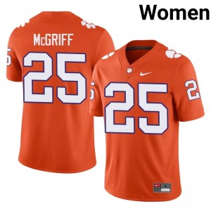 Top-Tier Keil McGriff #25 Clemson Tigers Orange Jersey | Women University Football Embroidery Fan Gear 64361561