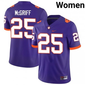 Clemson Keil McGriff #25 Purple Jersey | Premium Swen NCAA Football Women Apparel 31923995