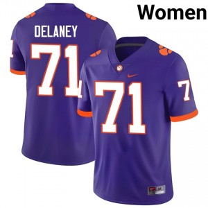 Clemson Leo Delaney #71 Purple Jersey | Essential Swen NCAA Football Women Apparel 36243004