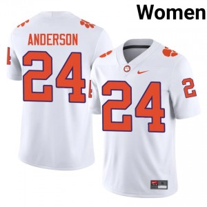 #24 Logan Anderson CFP Champs White Jersey | Authentic Stitched Women Player Football Gear 24141914