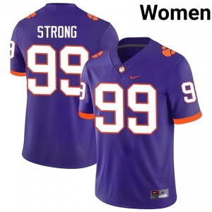Officially Licensed Markus Strong #99 Clemson Tigers Purple Jersey | Women University Football Stitch Fan Gear 42916703