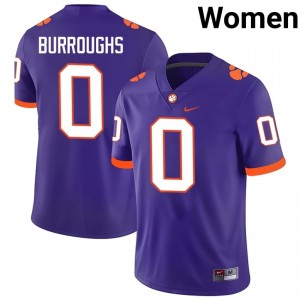 Naeem Burroughs #0 Clemson Tigers Jersey | Exclusive Purple College Football Women Swen 70336969