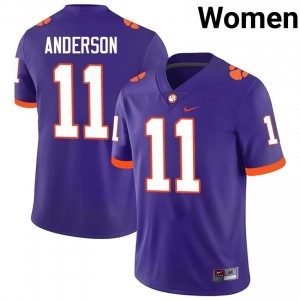 Elite Thread Polo Anderson #11 Clemson Tigers Purple Jersey | Women University Football Stitch Fan Gear 32262533