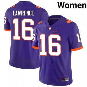 Top-Tier Trevor Lawrence #16 Clemson Tigers Purple Jersey | Women University Football Swen Fan Gear 24261501